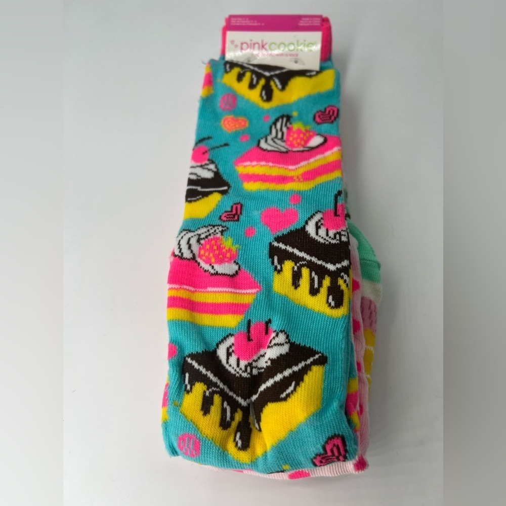 Socks fun socks colorful socks new 3 pairs cupcake socks cake design pink cookie